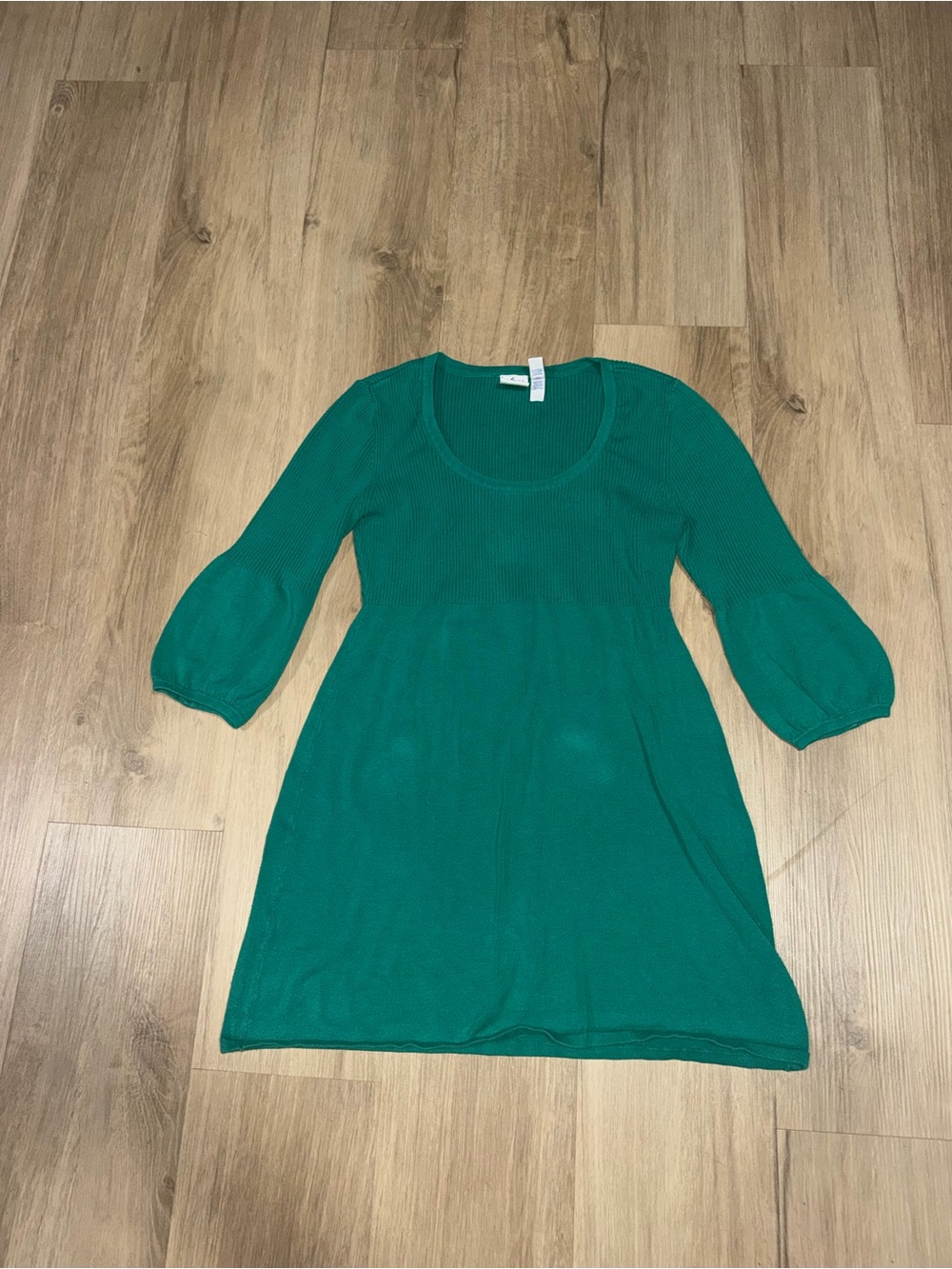 Piper & Blue Teal Knit Babydoll Mini Dress